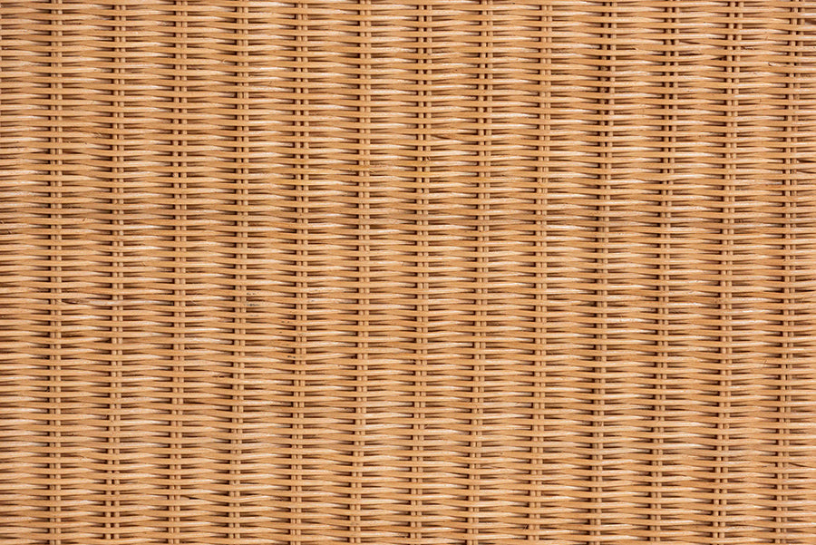 Bali & Pari Palm Scallop Rattan Ottoman
