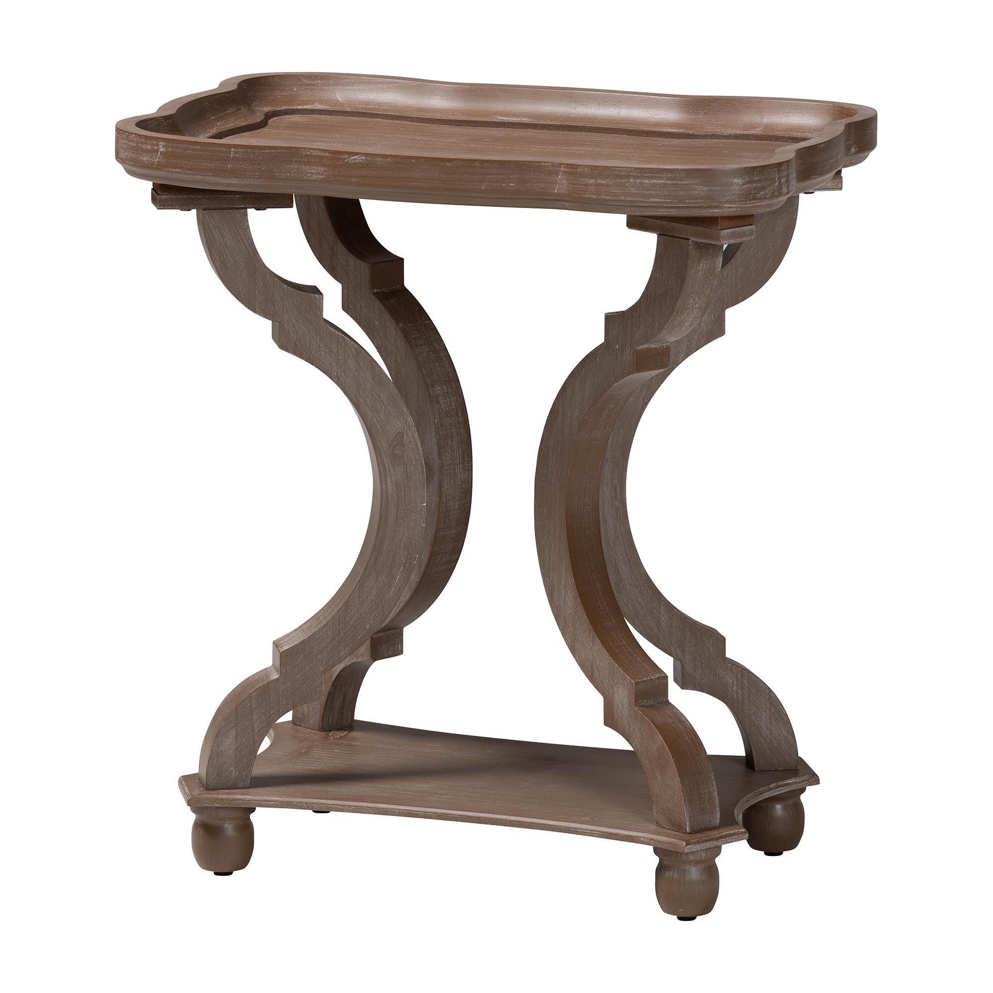 Yannick French Country Antique Wood End Table