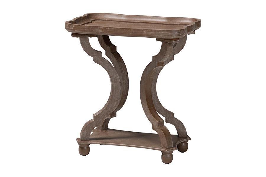 Yannick French Country Antique Wood End Table