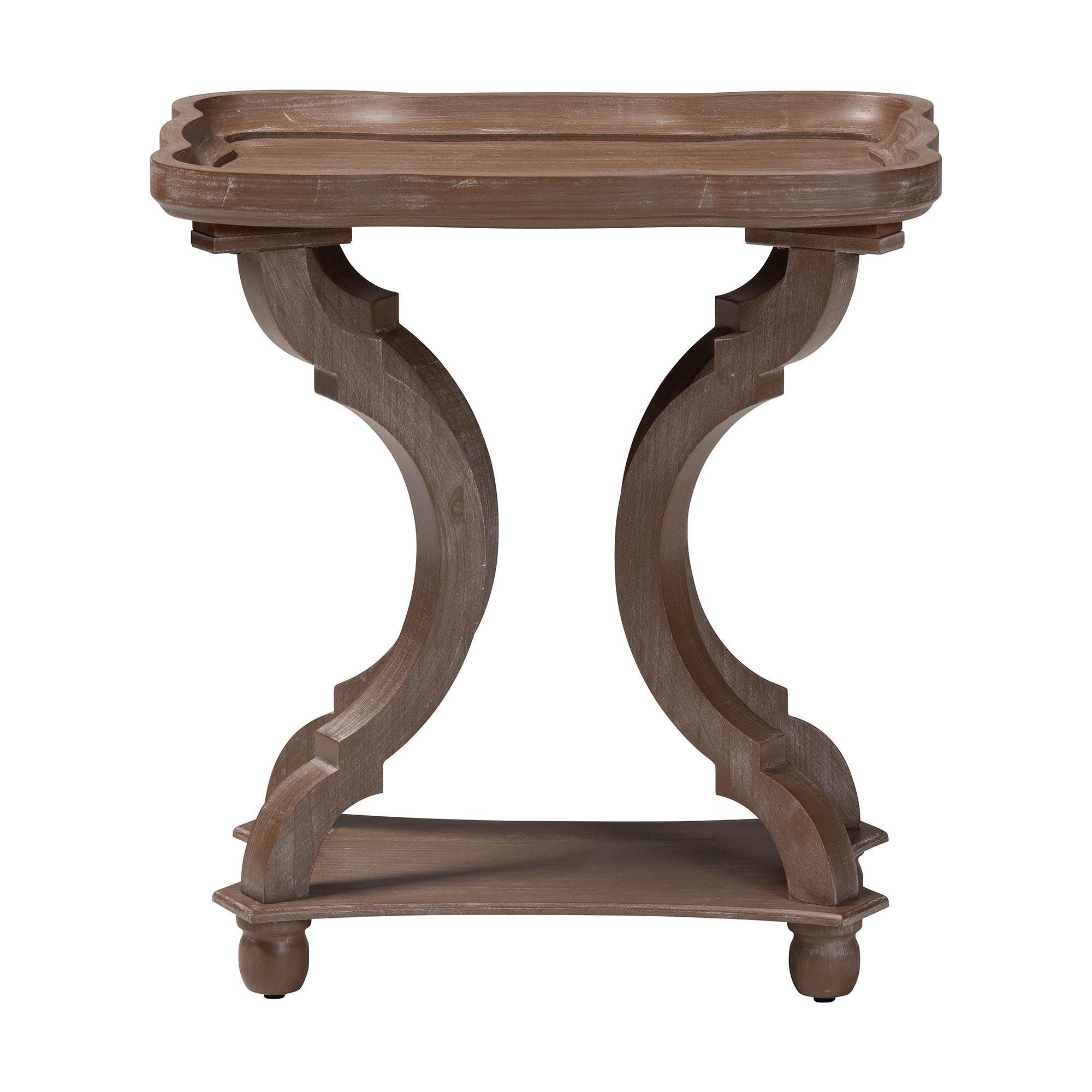 Yannick French Country Antique Wood End Table