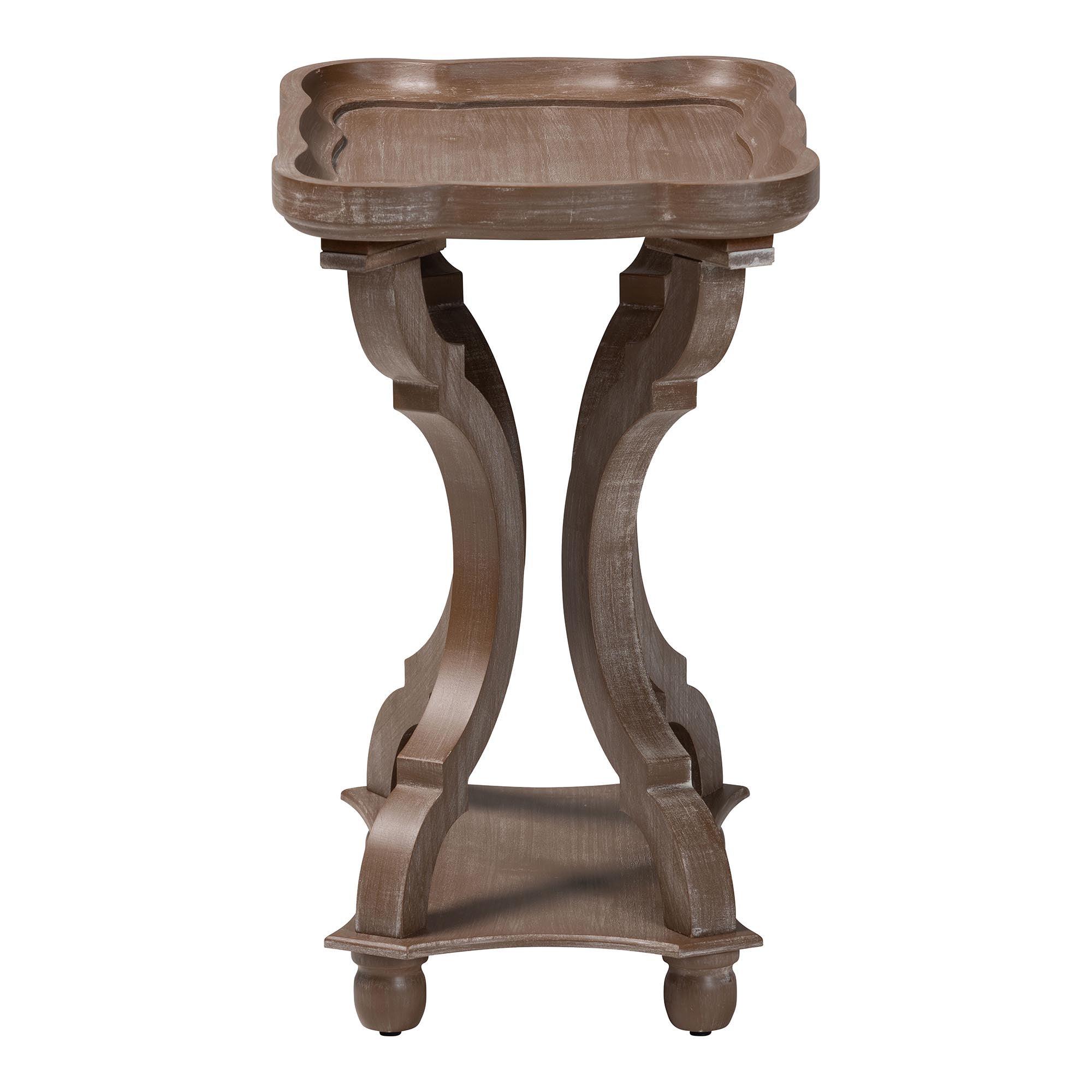 Yannick French Country Antique Wood End Table