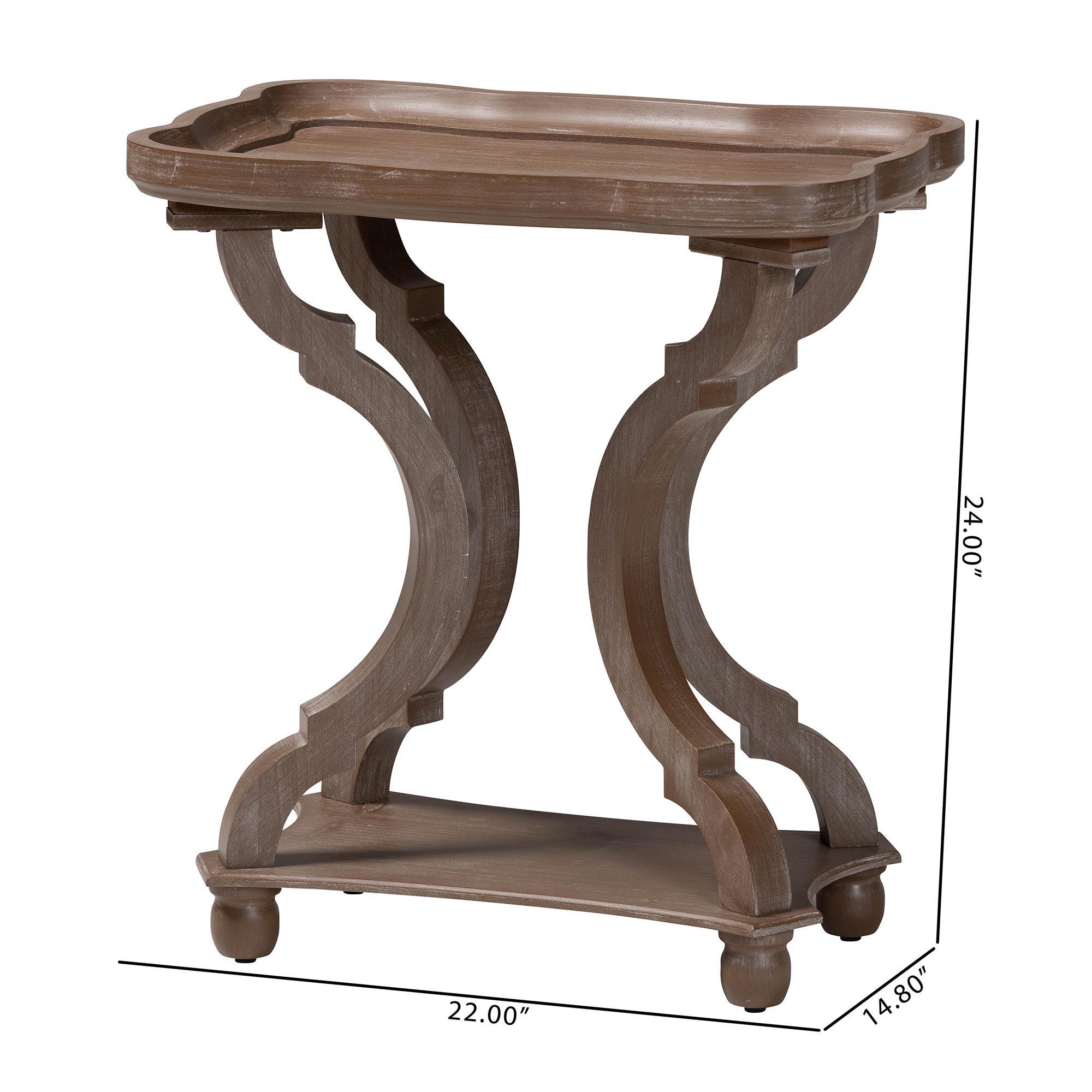 Yannick French Country Antique Wood End Table