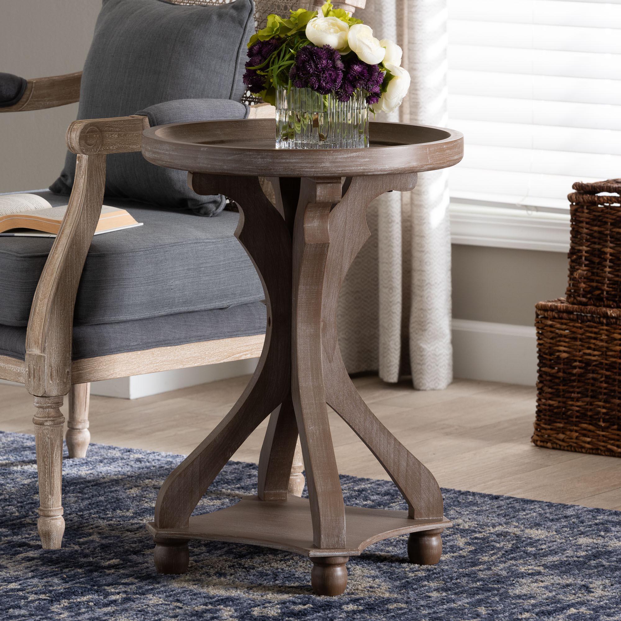 Westlyn French Country Antique Wood End Table