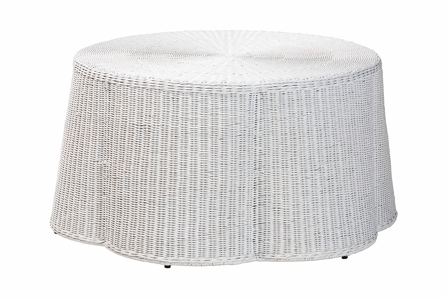 Bali & Pari Palm Scalloped Rattan Coffee Table