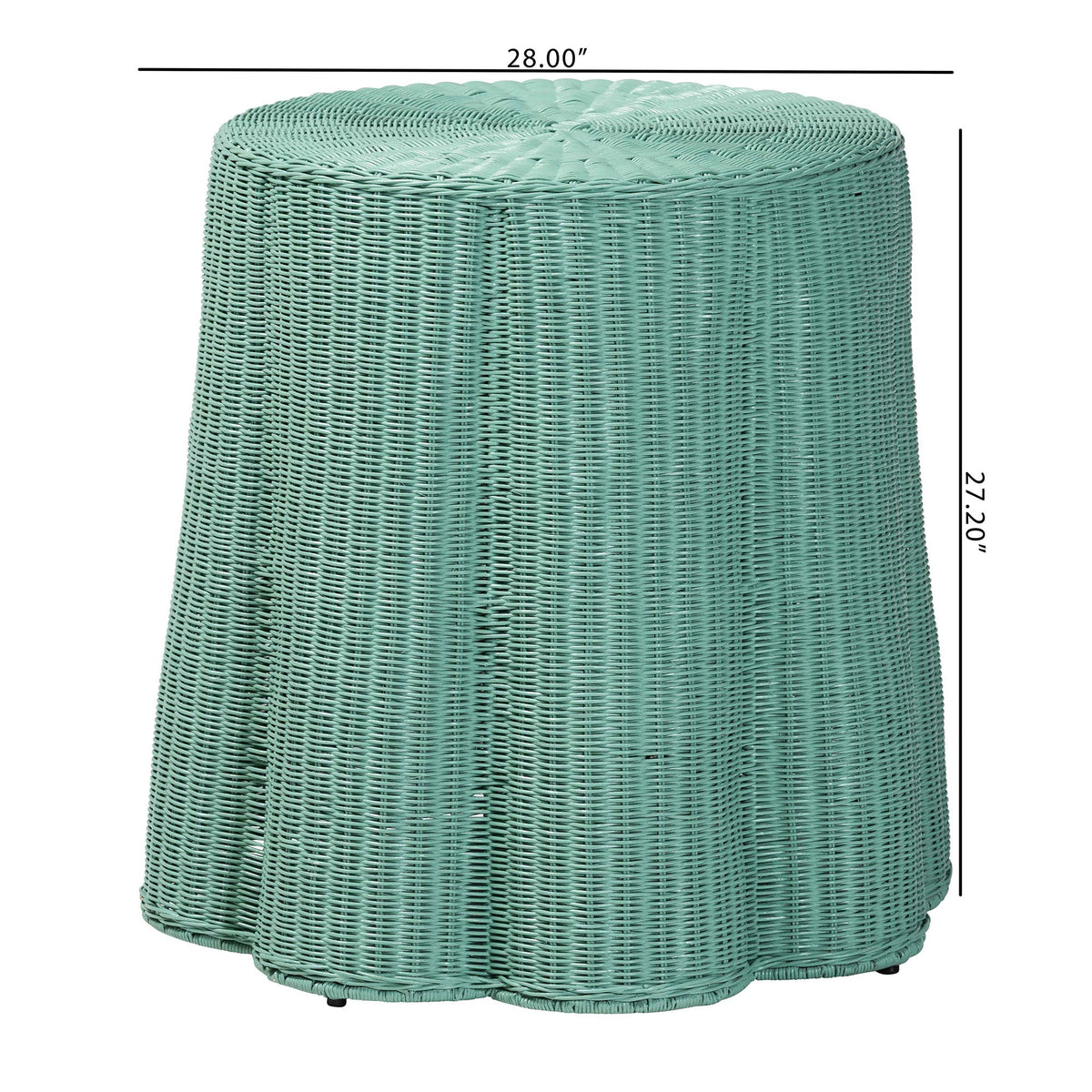 Bali & Pari Palm Scallop Rattan Console Table