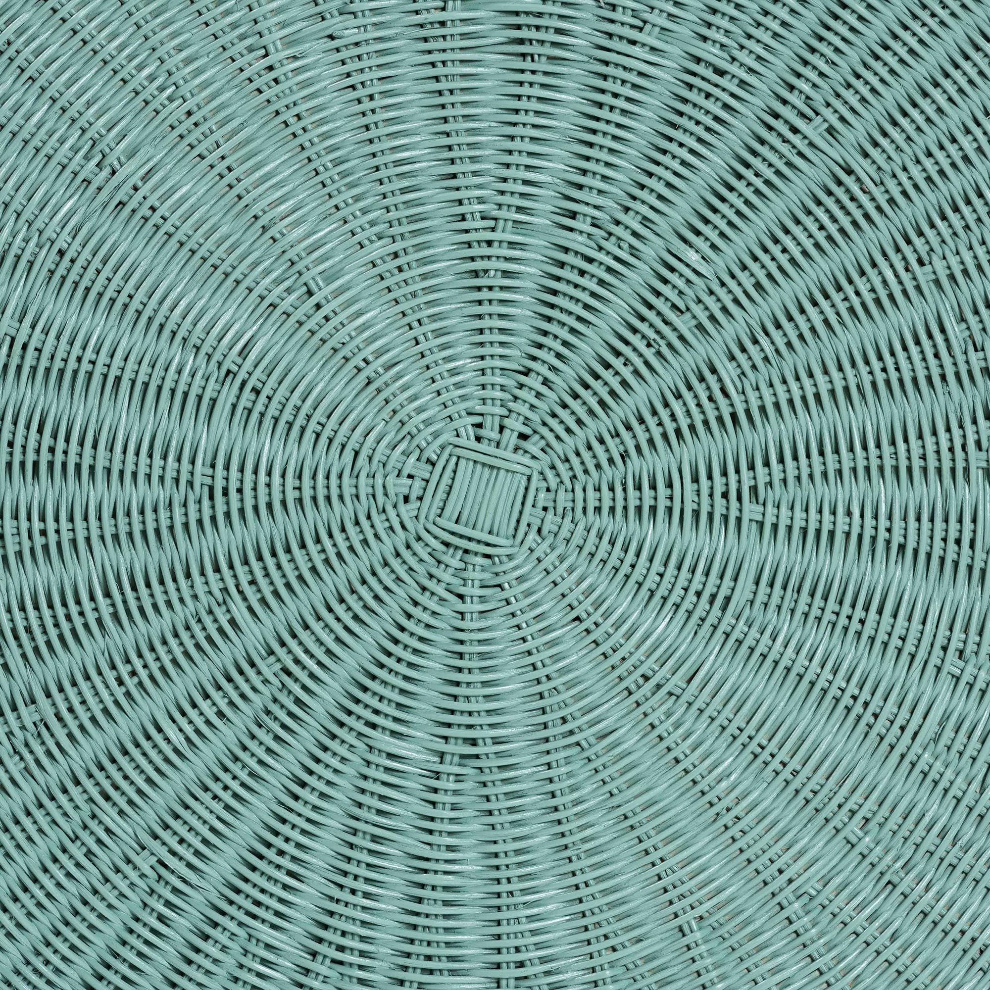 Bali & Pari Palm Bohemian Seafoam Scalloped Rattan Coffee Table