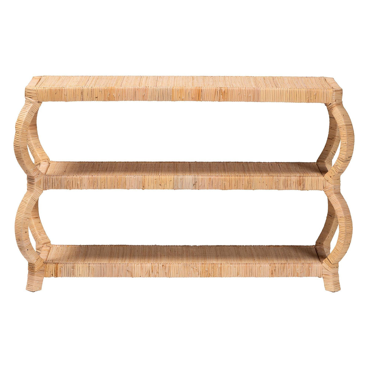 Bali & Pari Dalida Bohemian Rattan 3-Tier Console Table