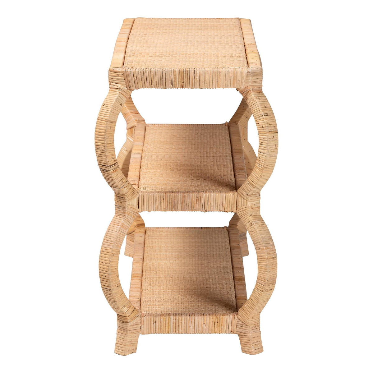 Bali & Pari Dalida Bohemian Rattan 3-Tier Console Table
