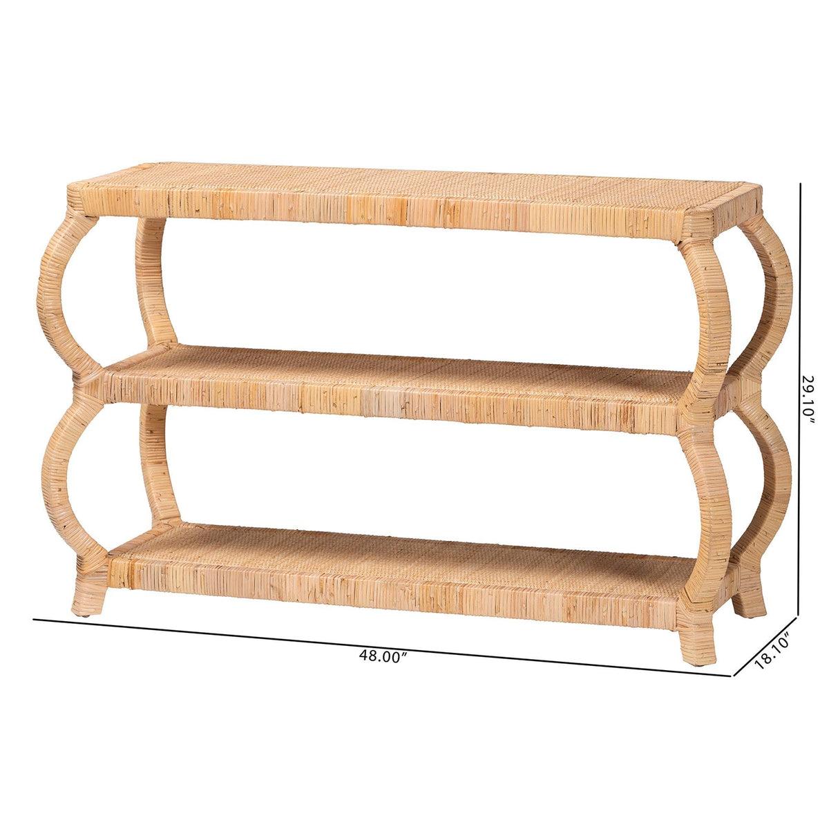Bali & Pari Dalida Bohemian Rattan 3-Tier Console Table