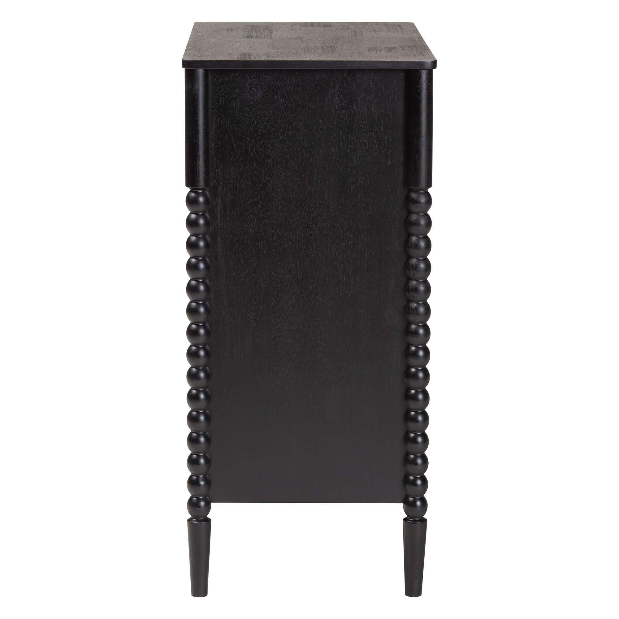 Lucera Mid-Century Bobbin Wood 4-Drawer Chest