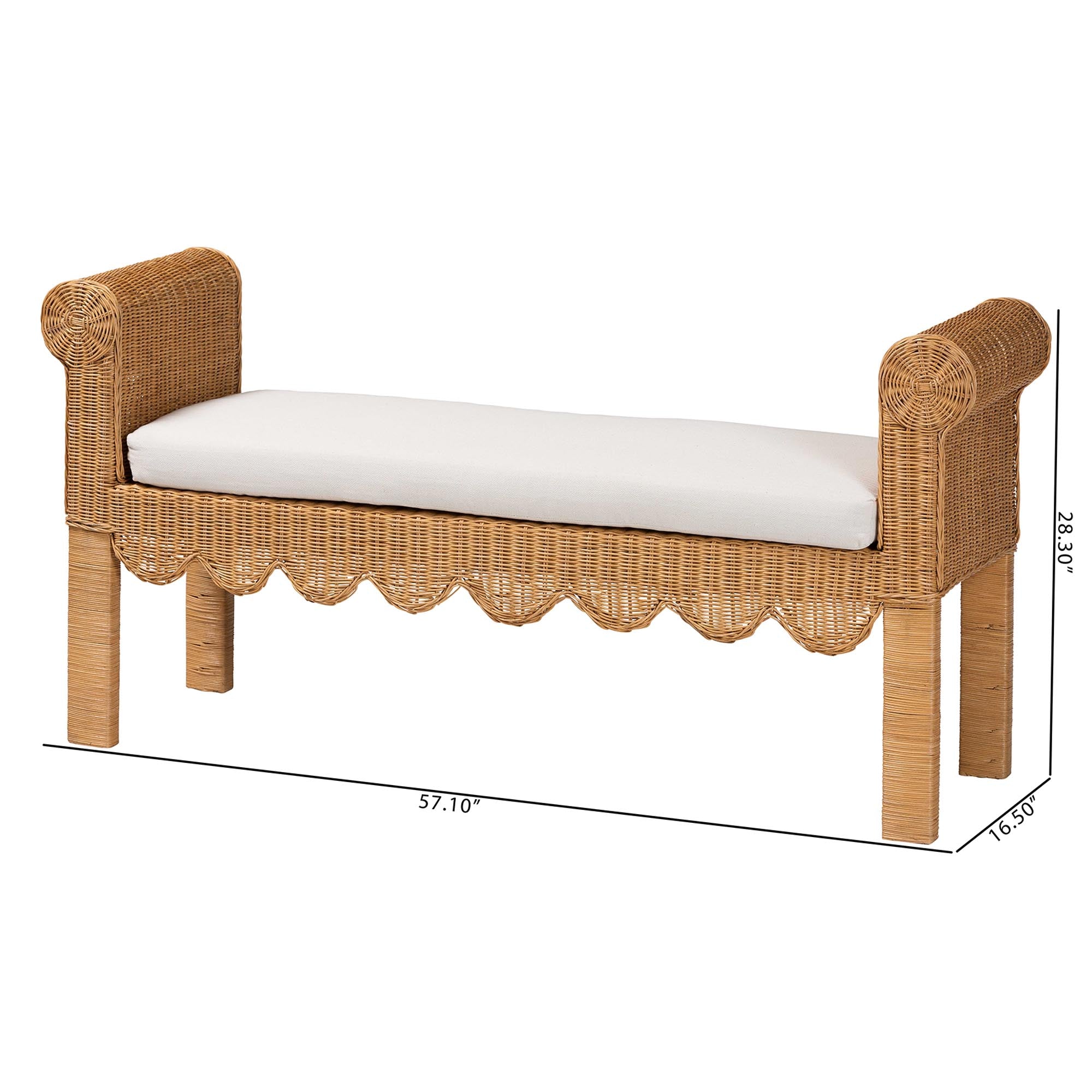 Bali & Pari Reiko Handwoven Rattan Bench
