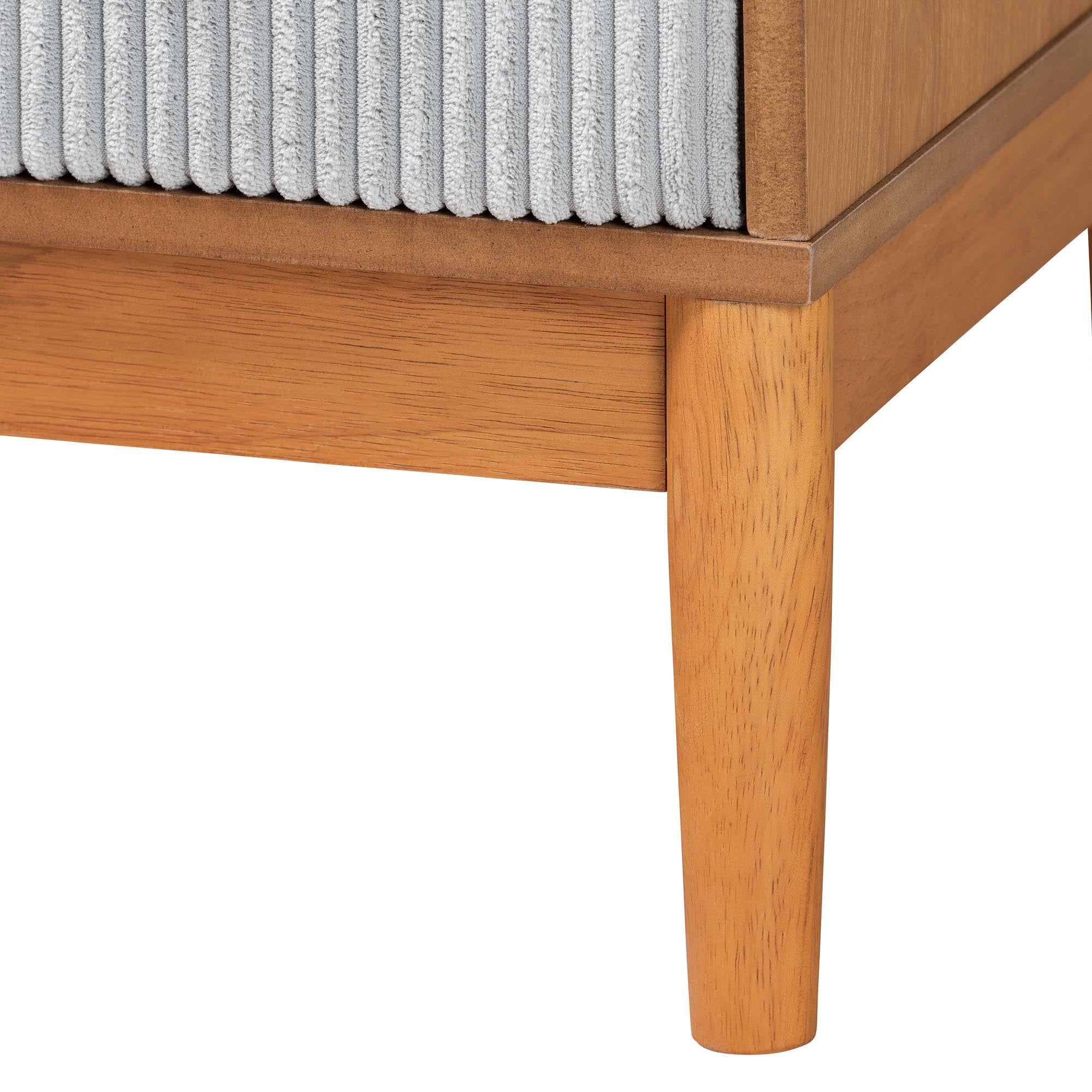 Taylin Mid-Century Corduroy and Wood 4-Drawer Chest