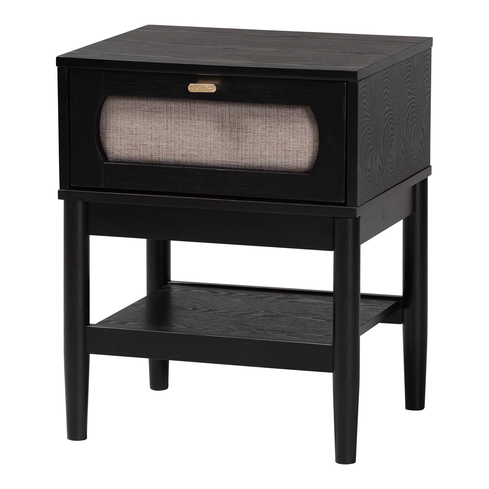 Shirin Mid-Century Fabric and Wood 4-Piece Bedroom Set