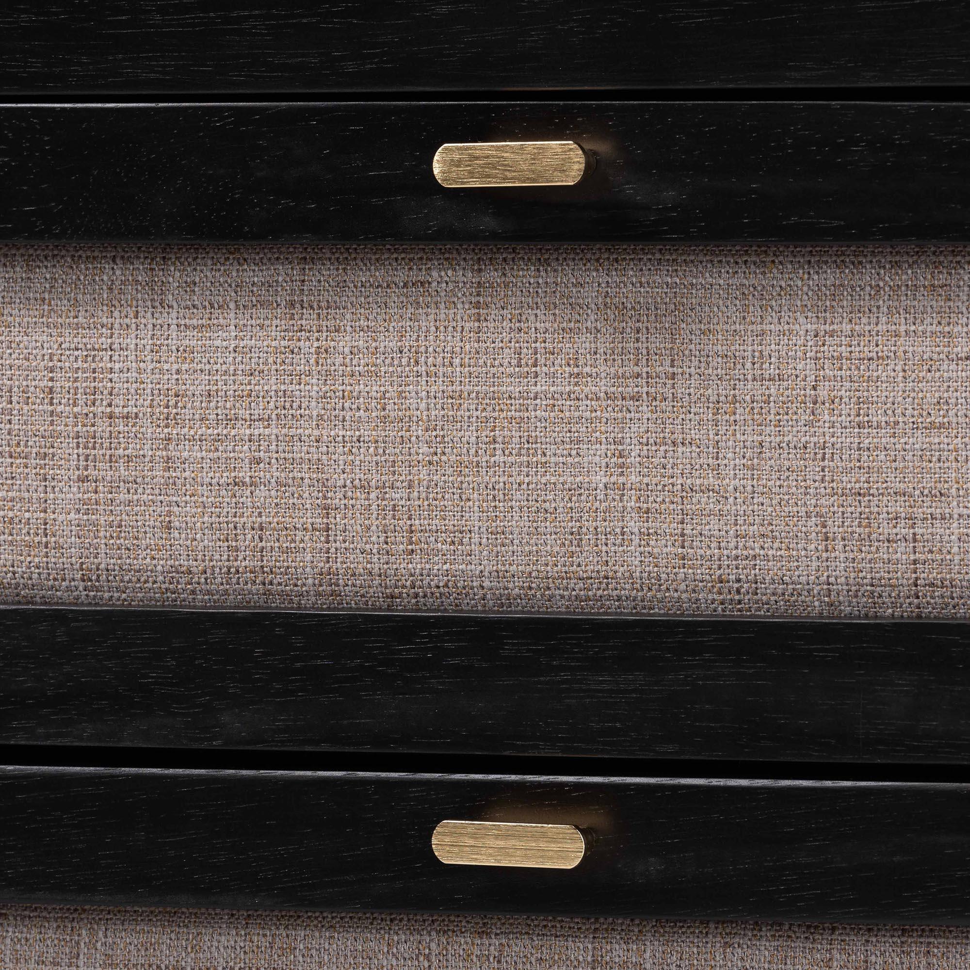 Shirin Mid-Century Fabric and Wood 4-Piece Bedroom Set