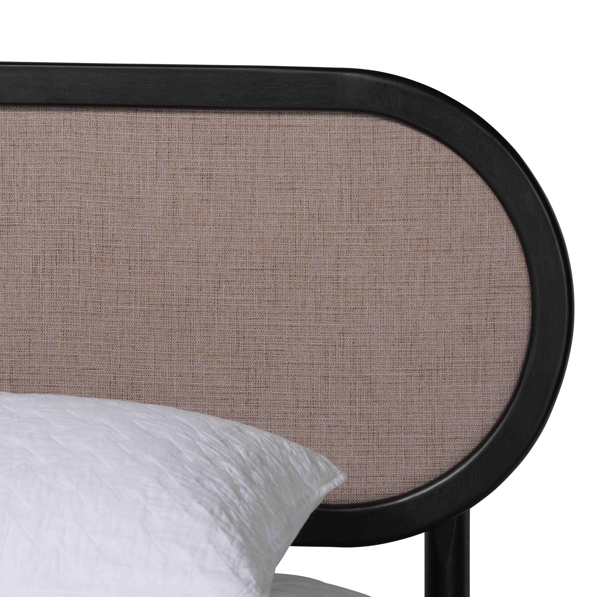 Shirin Mid-Century Fabric and Wood 4-Piece Bedroom Set