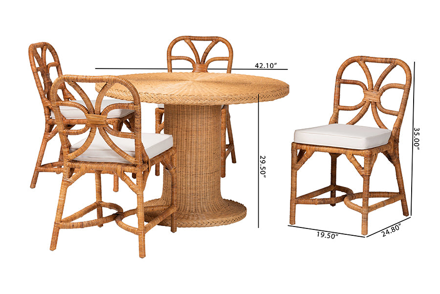 Bali & Pari Wilmer 5-Piece Rattan Dining Set