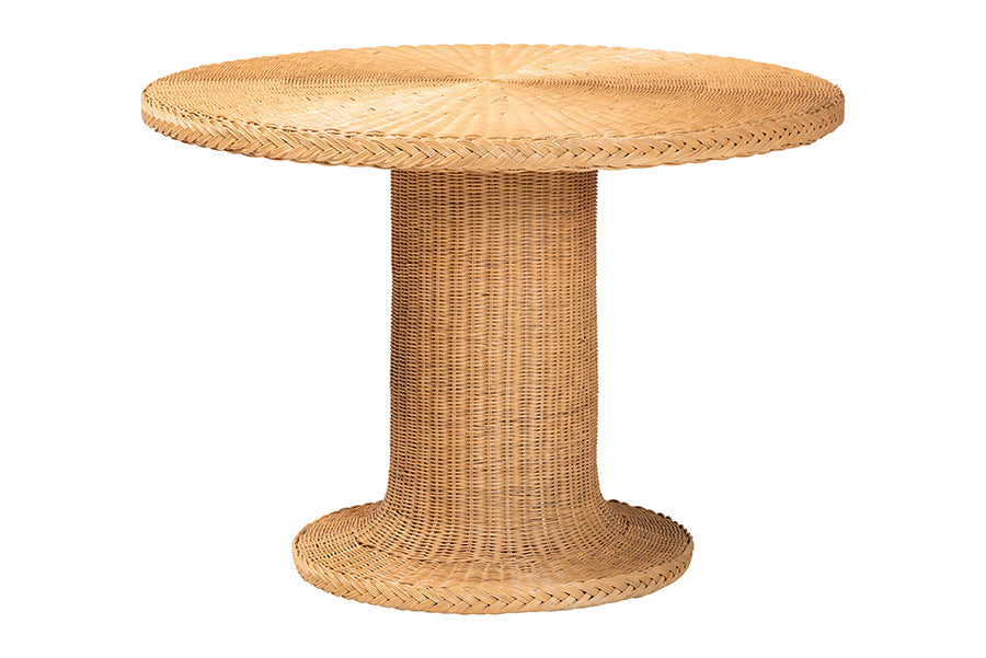 Bali & Pari Farrow Bohemian Braided Light Honey Rattan Dining Table