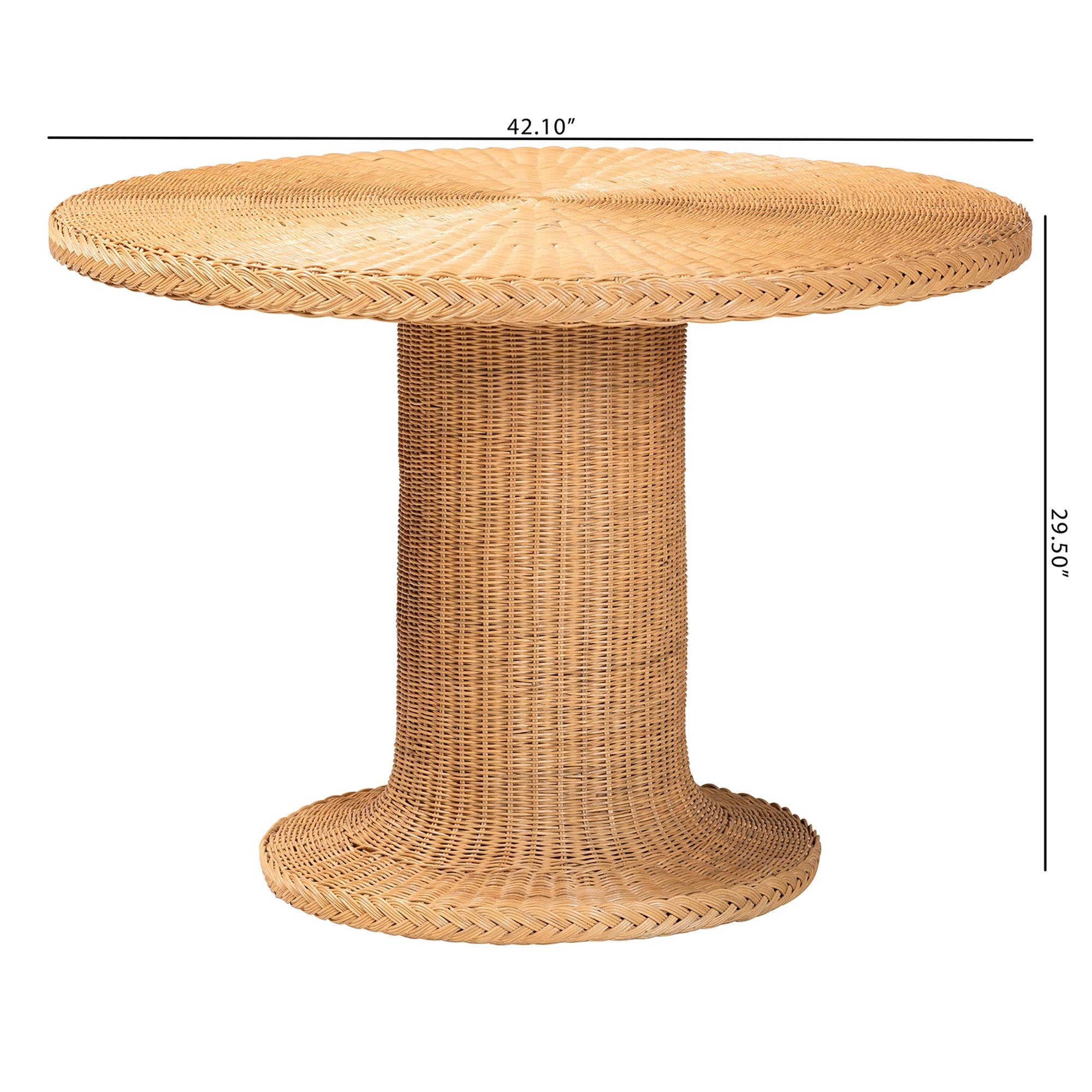 Bali & Pari Farrow Bohemian Braided Light Honey Rattan Dining Table