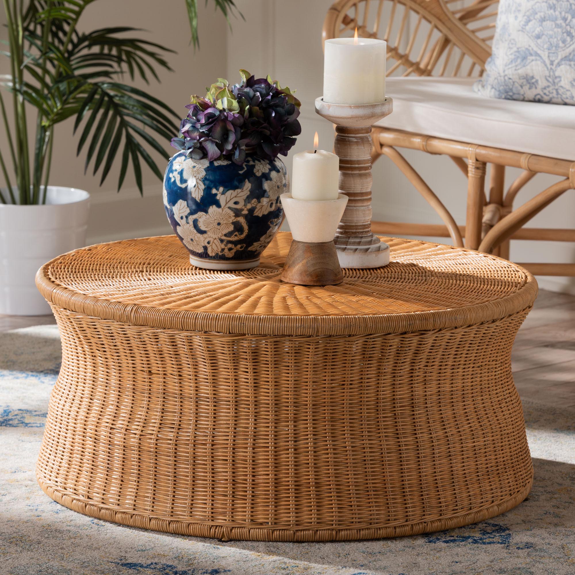 Bali & Pari Caroline Round Rattan Coffee Table