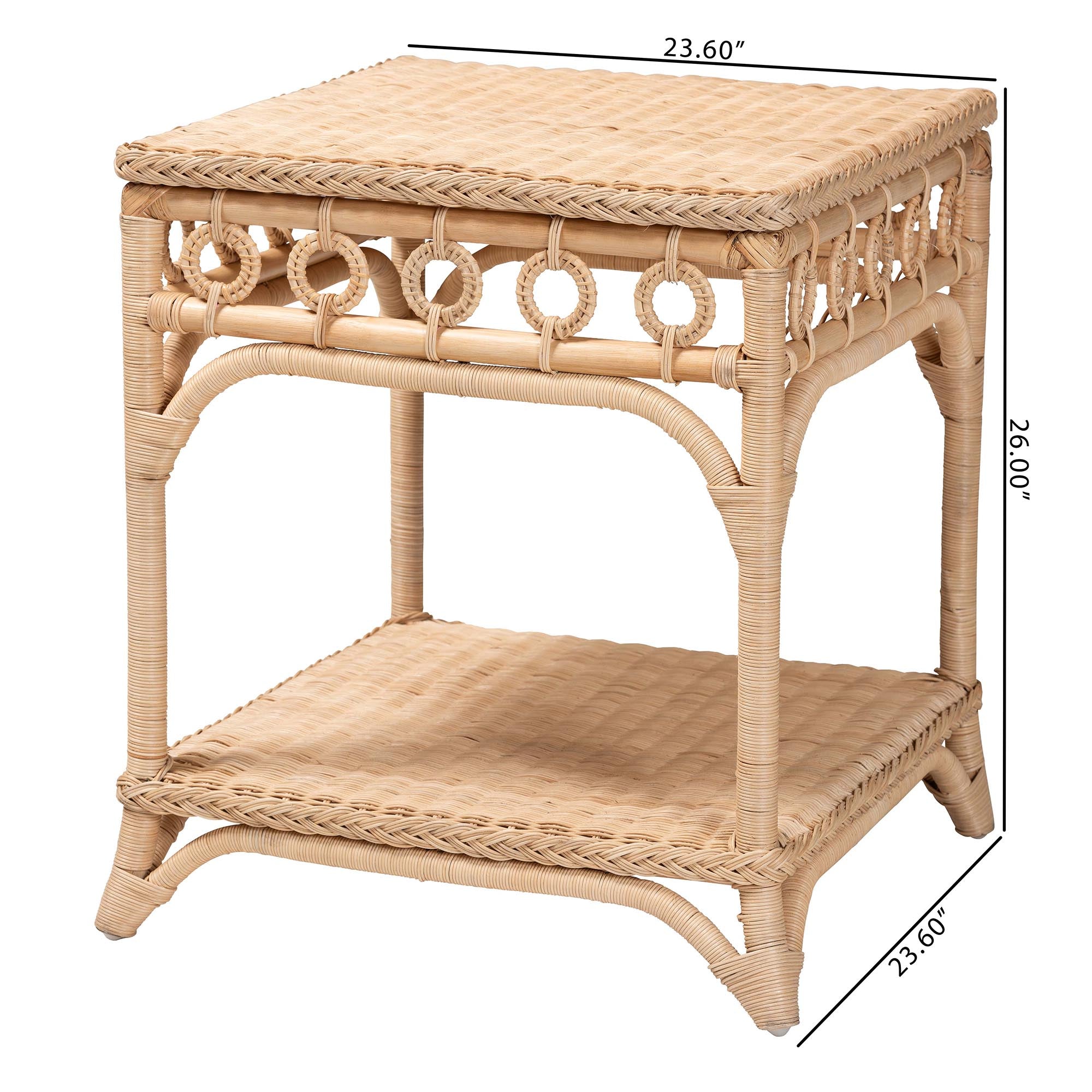 Bali & Pari Oxford Braided Rattan End Table