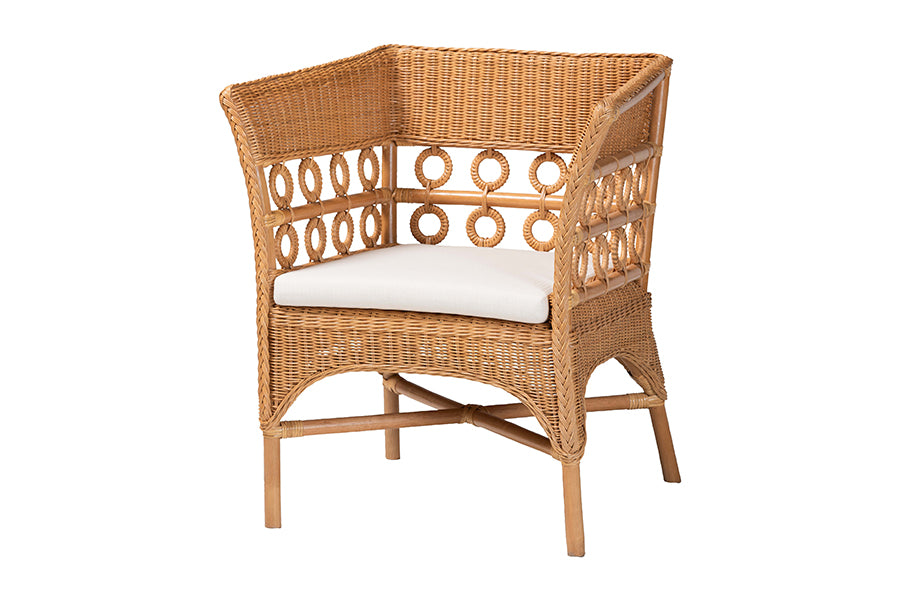 Bali & Pari Oxford Bohemian Light Honey Rattan Arm Chair