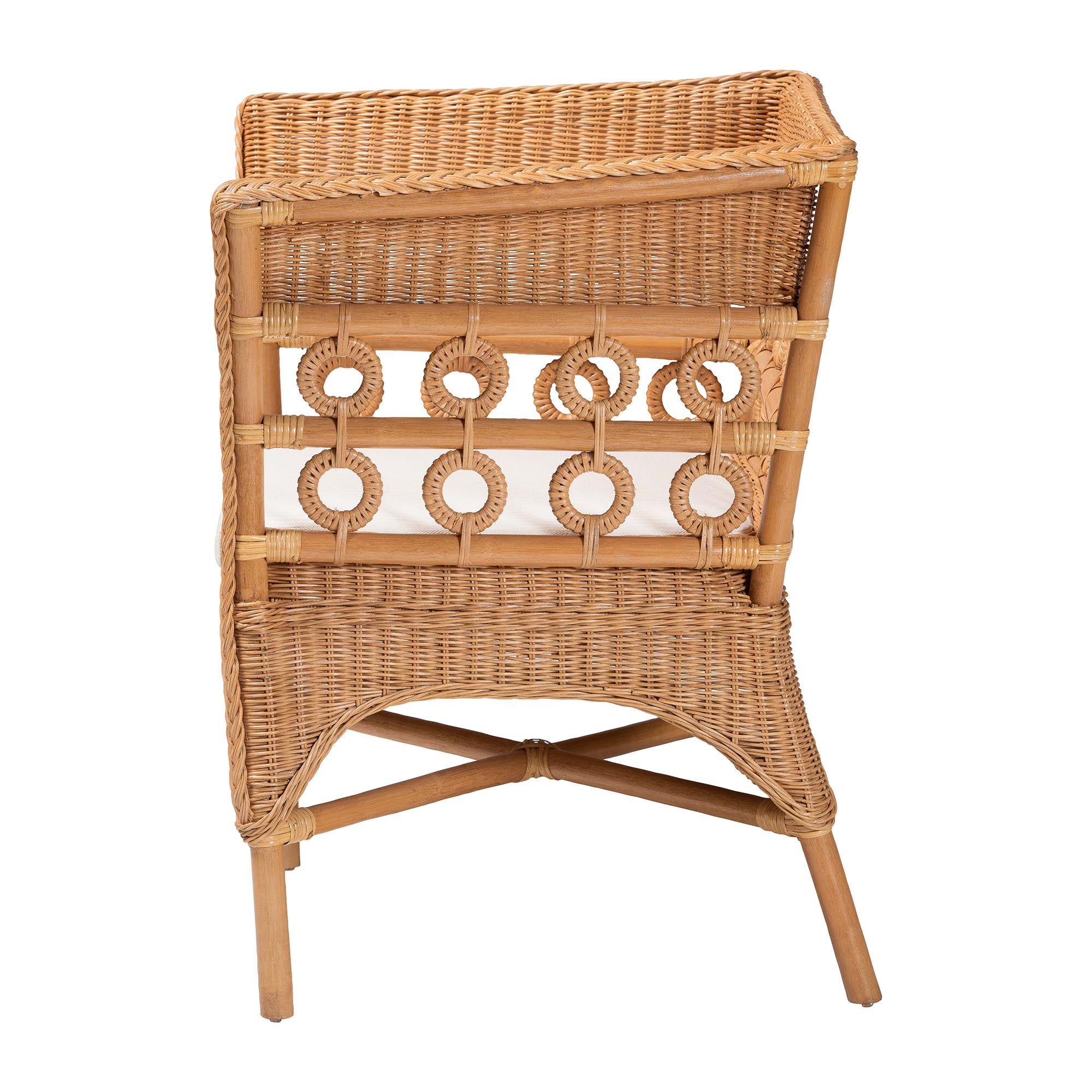 Bali & Pari Oxford Bohemian Light Honey Rattan Arm Chair
