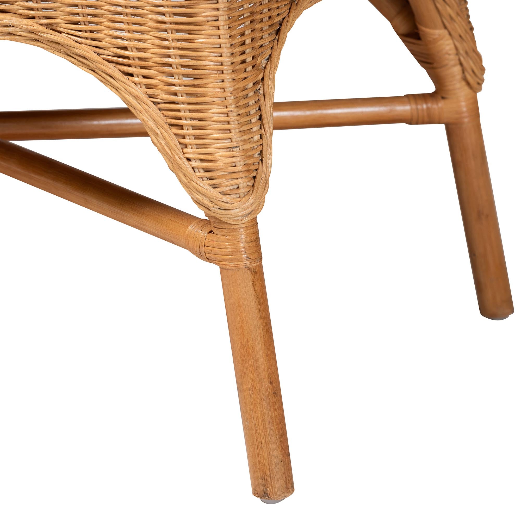 Bali & Pari Monica Bohemian Light Honey Rattan 3-Piece Dining Nook Set