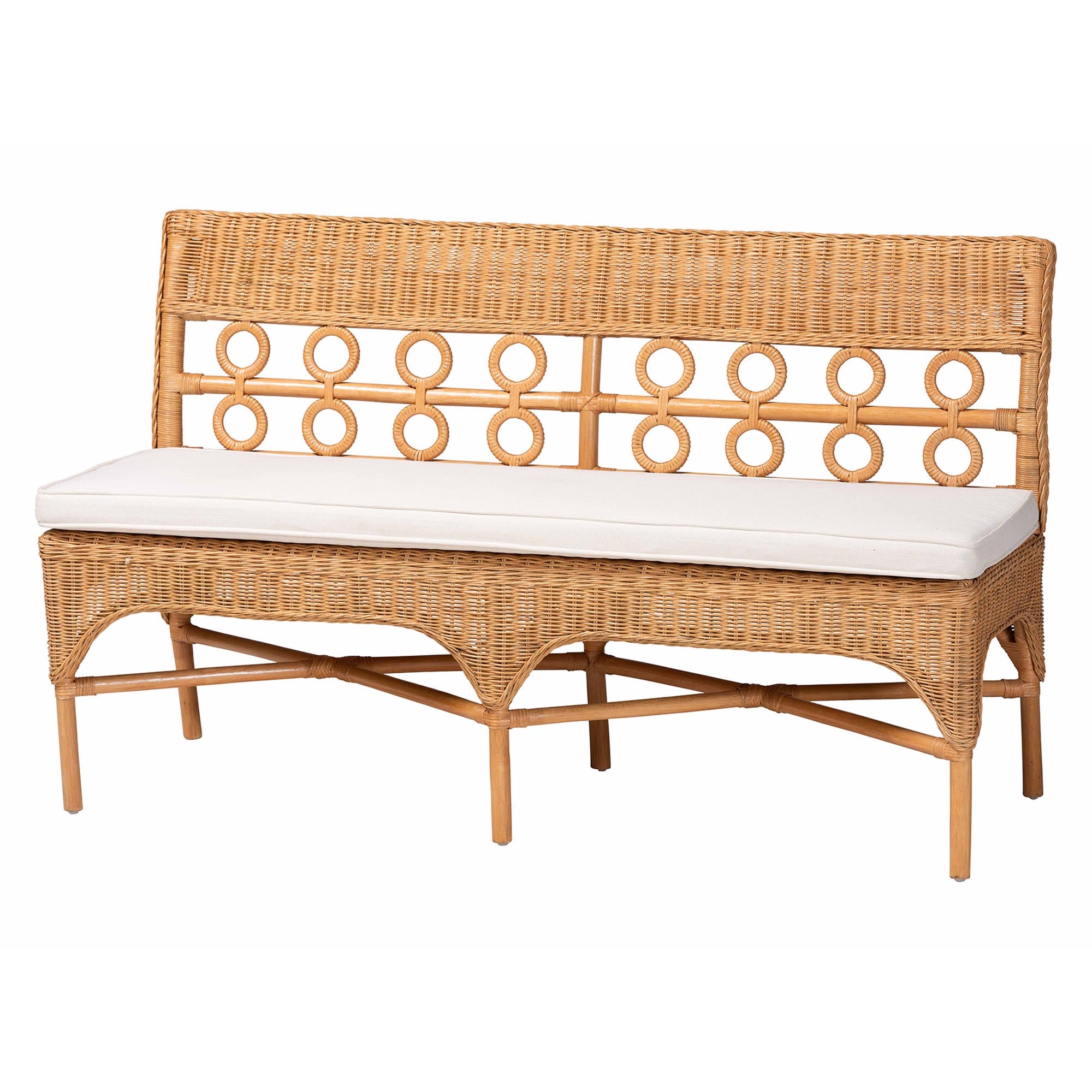 Bali & Pari Oxford Bohemian Light Honey Rattan Dining Bench