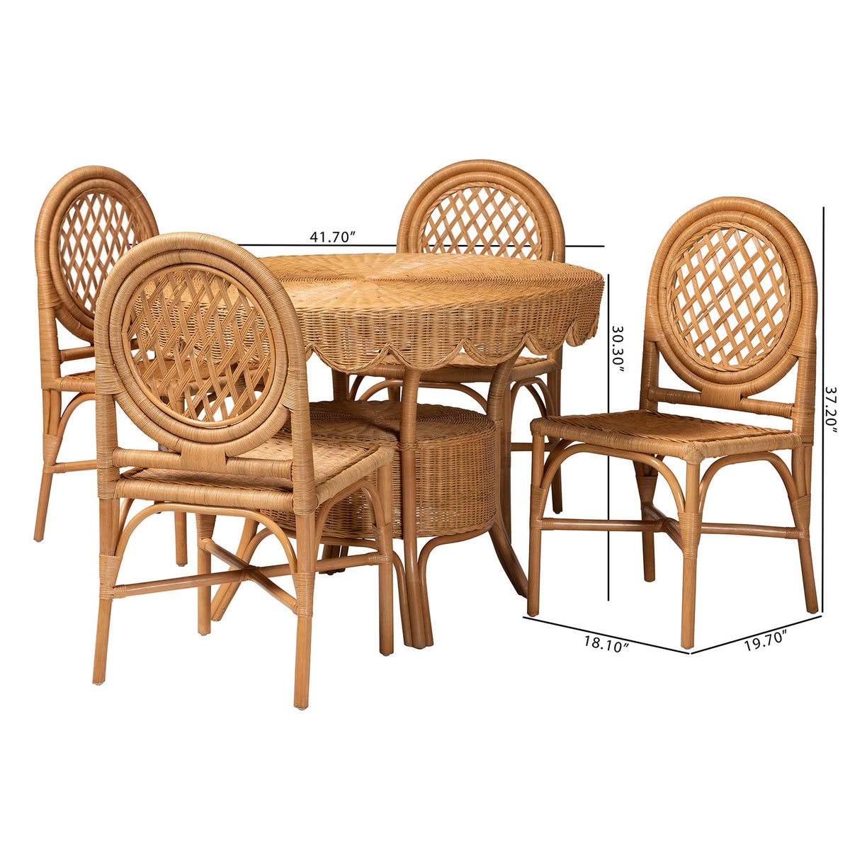 Bali & Pari Troy 5-Piece Rattan Dining Set