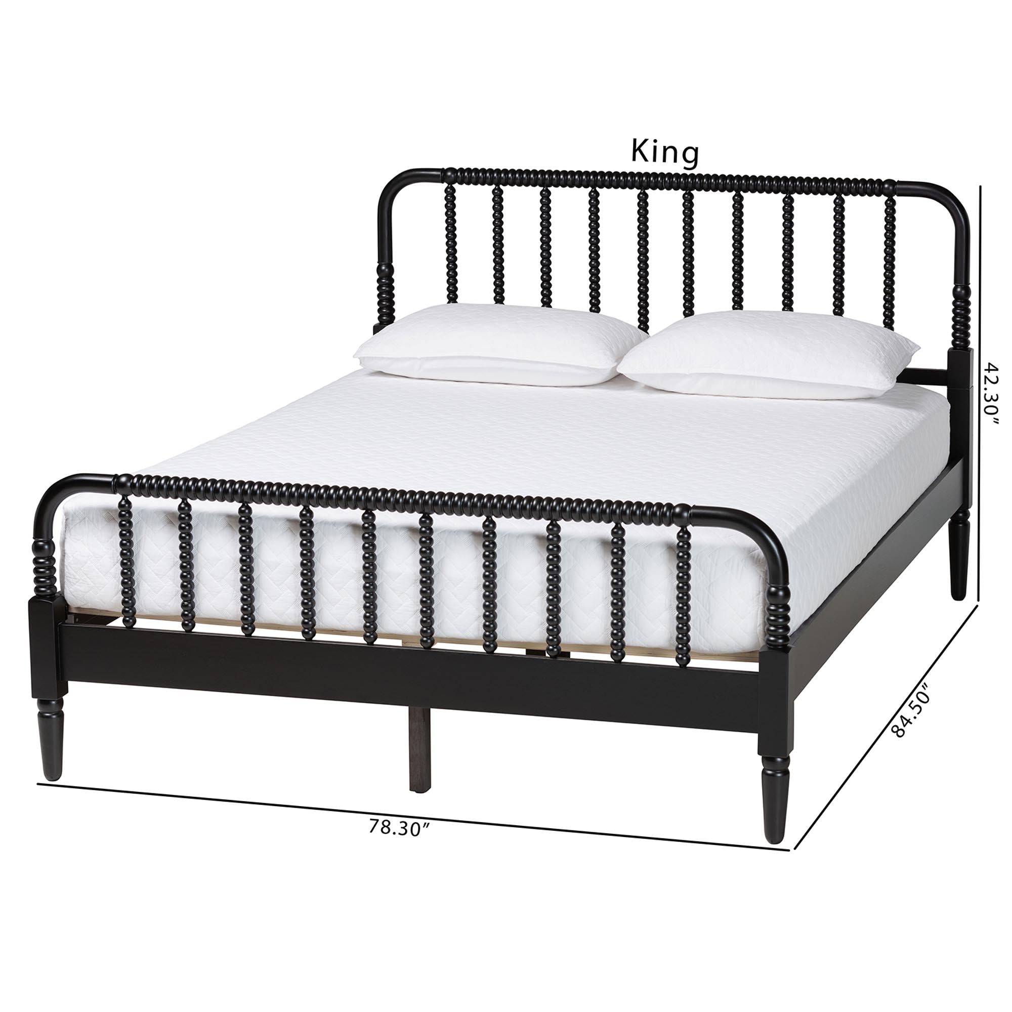 Braith Farmhouse Spindle Wood Platform Bed