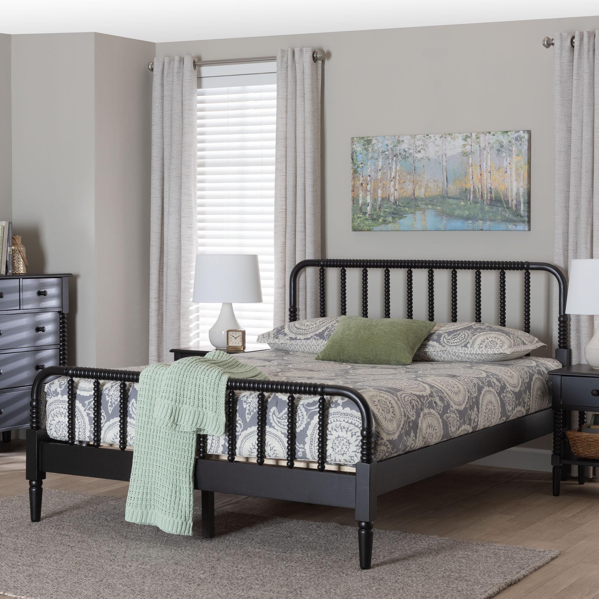 Braith Farmhouse Spindle Wood Platform Bed