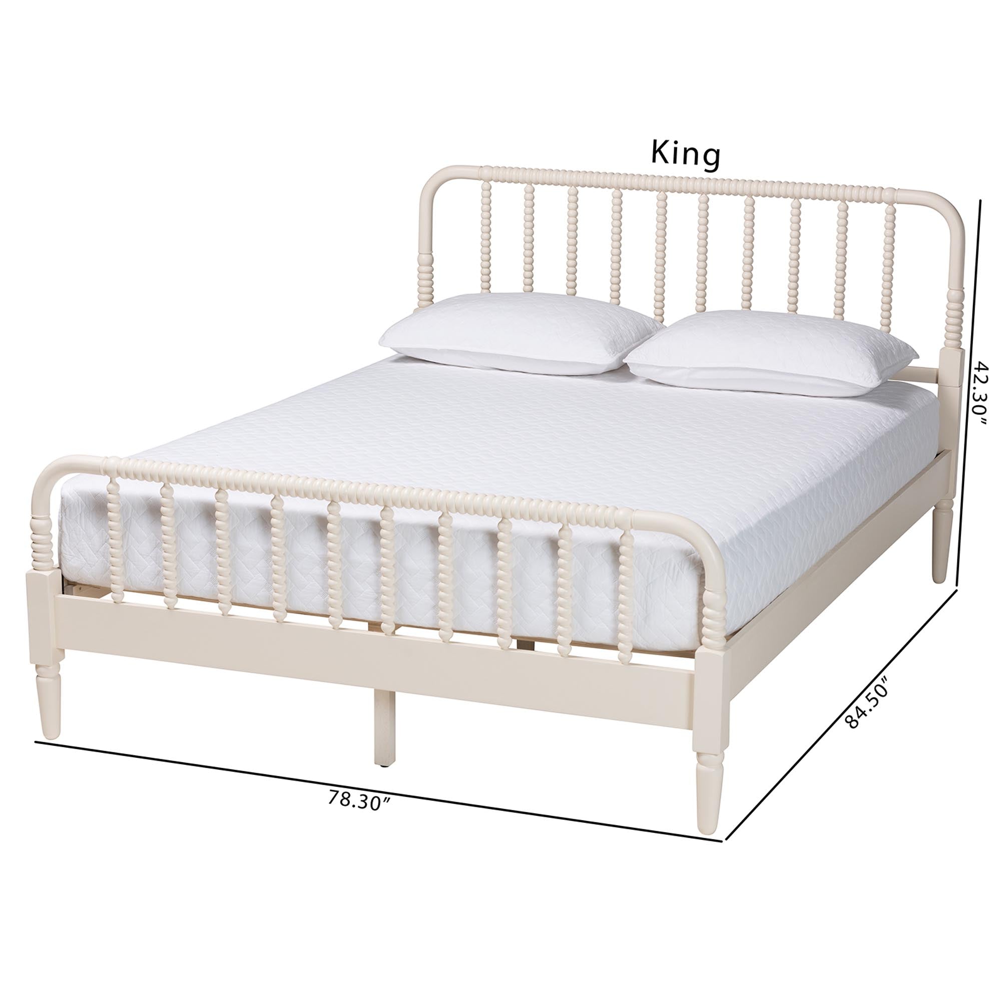 Braith Farmhouse Spindle Wood Platform Bed