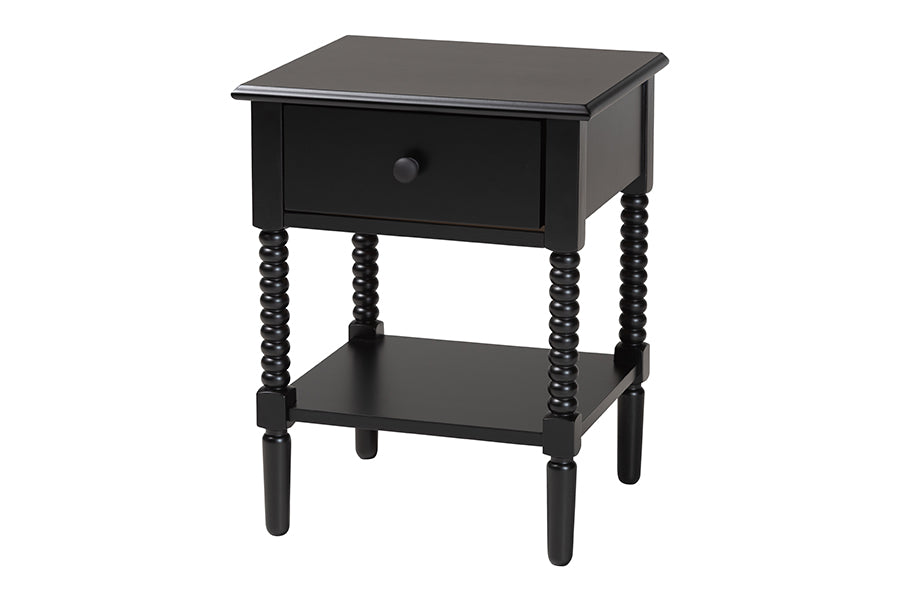Braith Farmhouse Spindle Wood 1-Drawer Nightstand