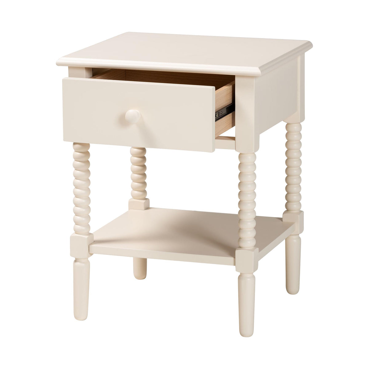 Braith Farmhouse Spindle Wood 1-Drawer Nightstand