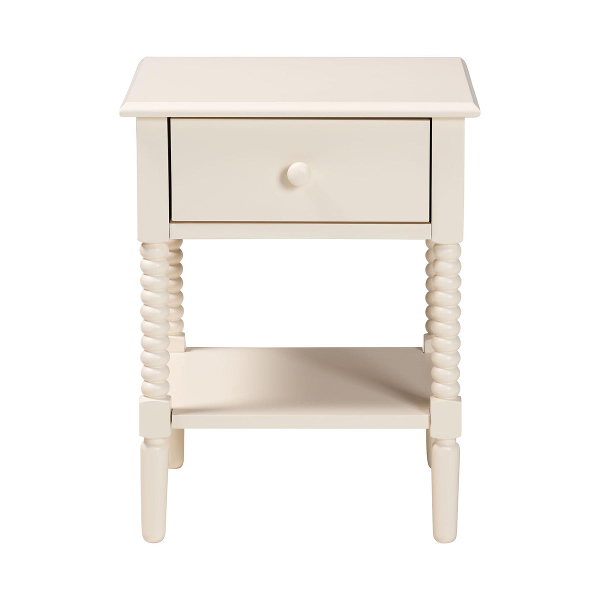 Braith Farmhouse Spindle Wood 1-Drawer Nightstand