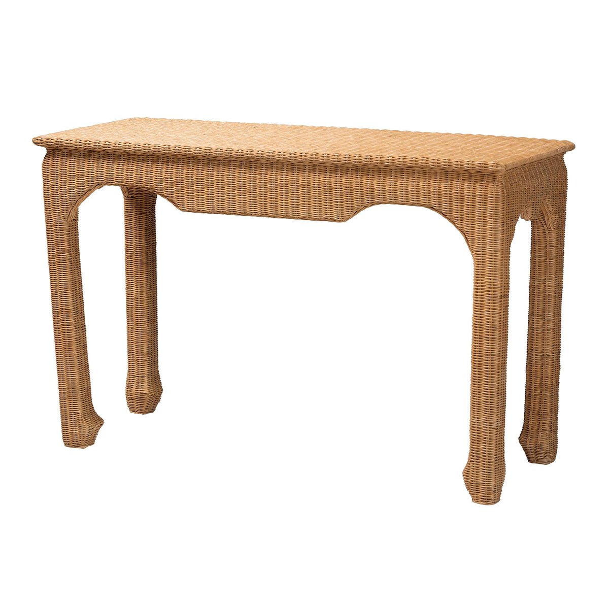 Bali & Pari Abena Handwoven Rattan Console Table