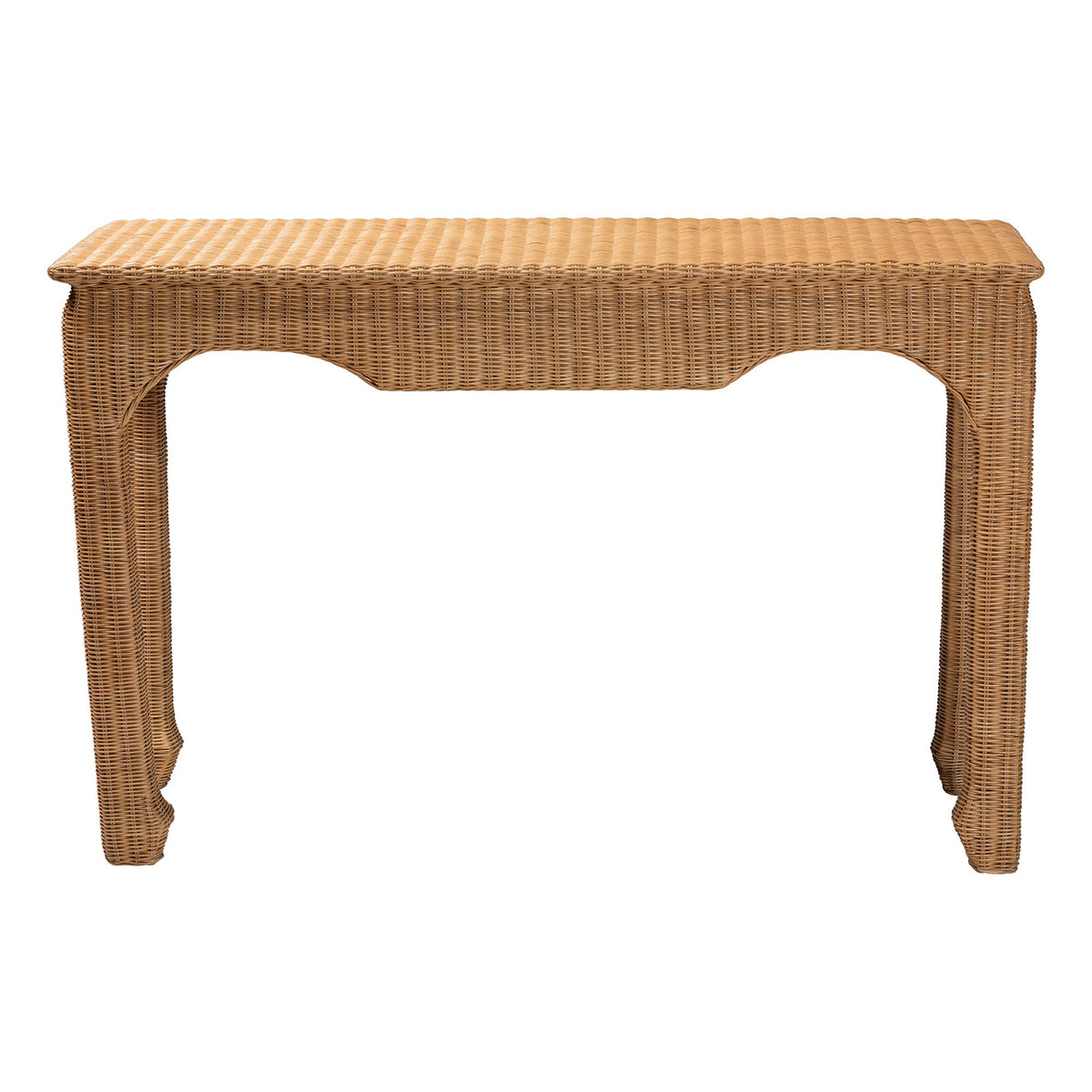 Bali & Pari Abena Handwoven Rattan Console Table