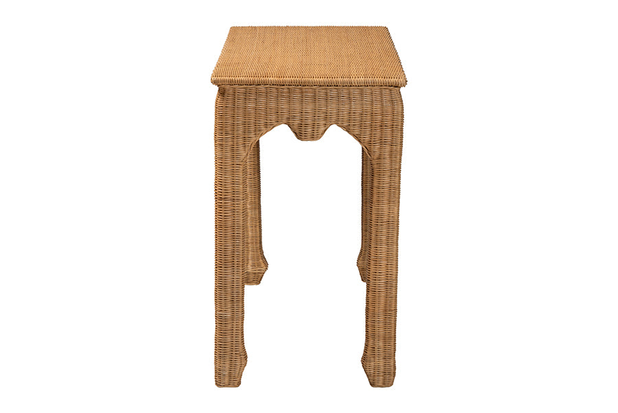 Bali & Pari Abena Handwoven Rattan Console Table