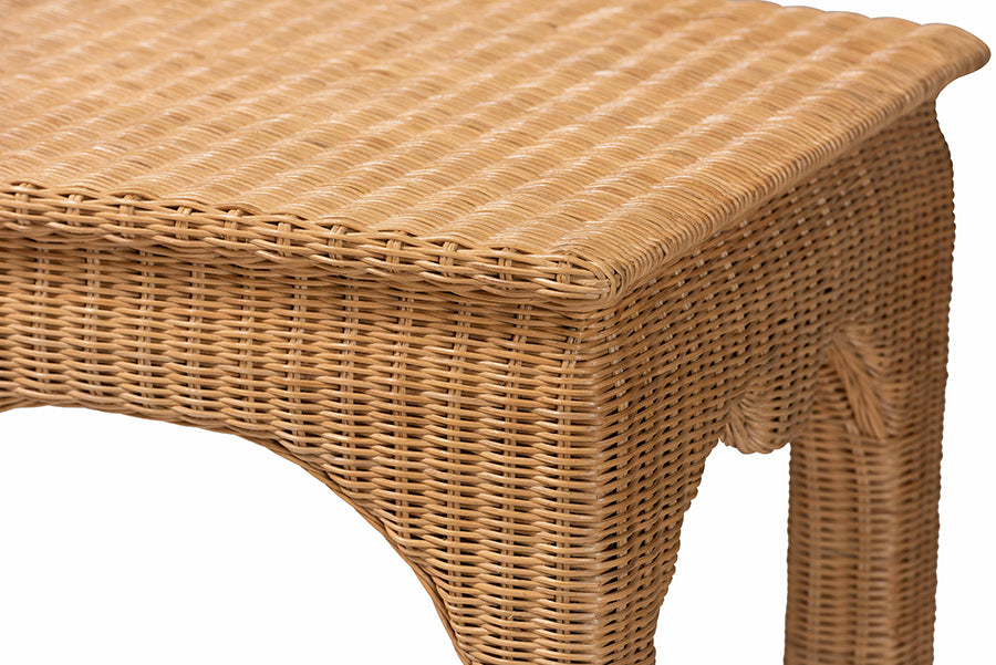 Bali & Pari Abena Handwoven Rattan Console Table