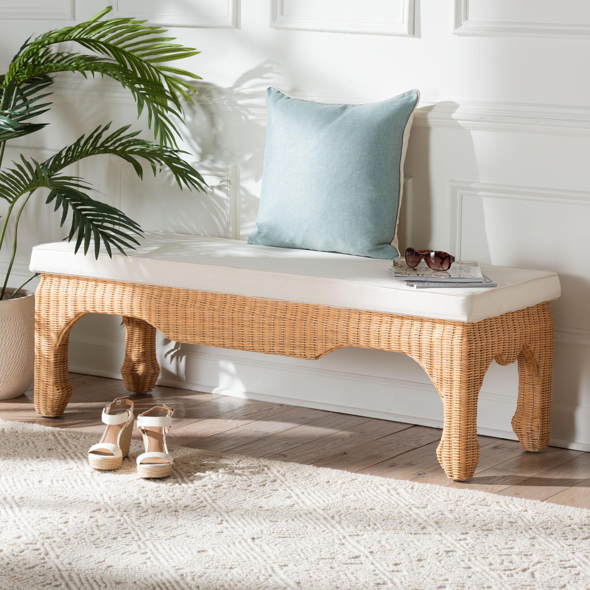 Bali & Pari Abena Ming Style Rattan Bench