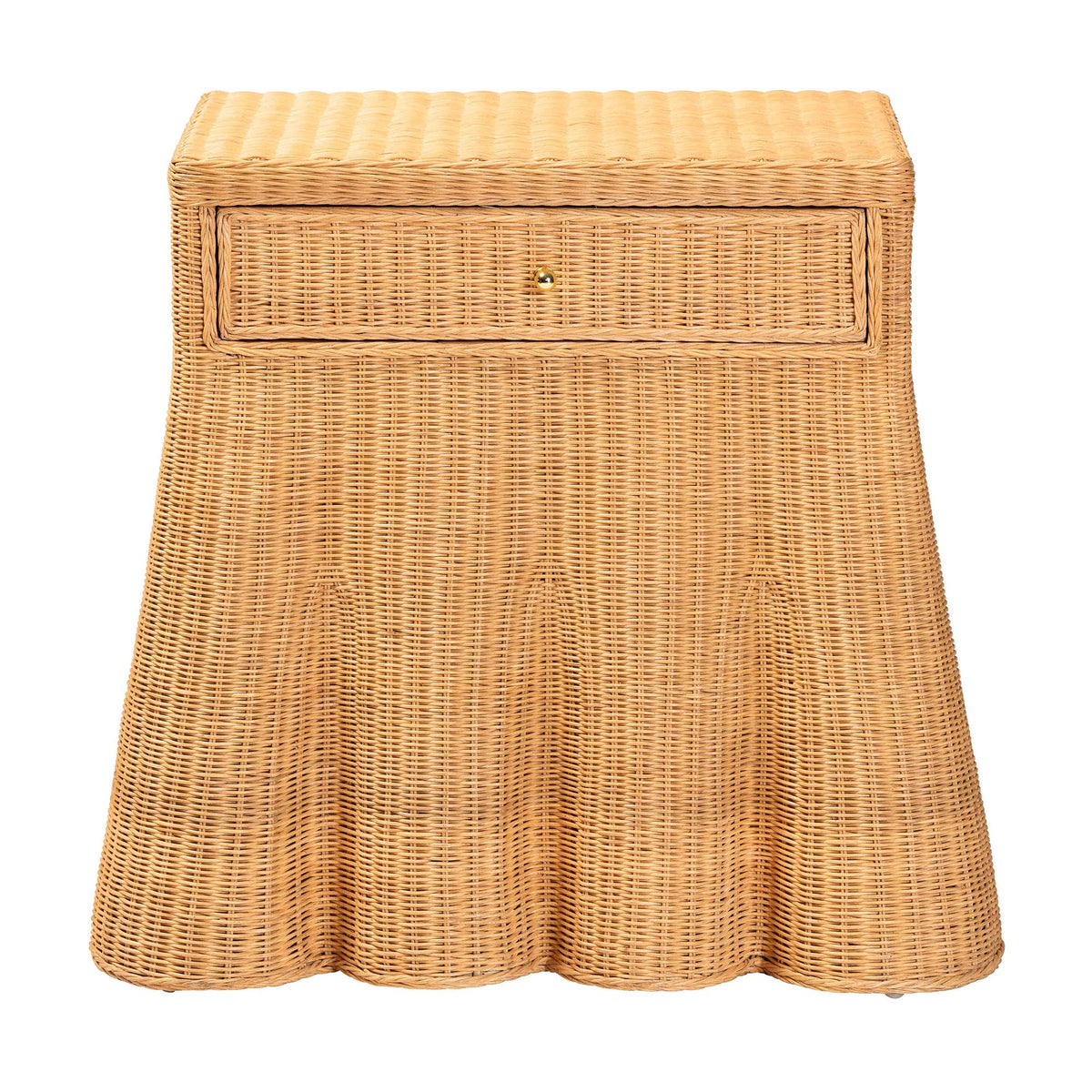 Bali & Pari Chica Scalloped Rattan Console Table