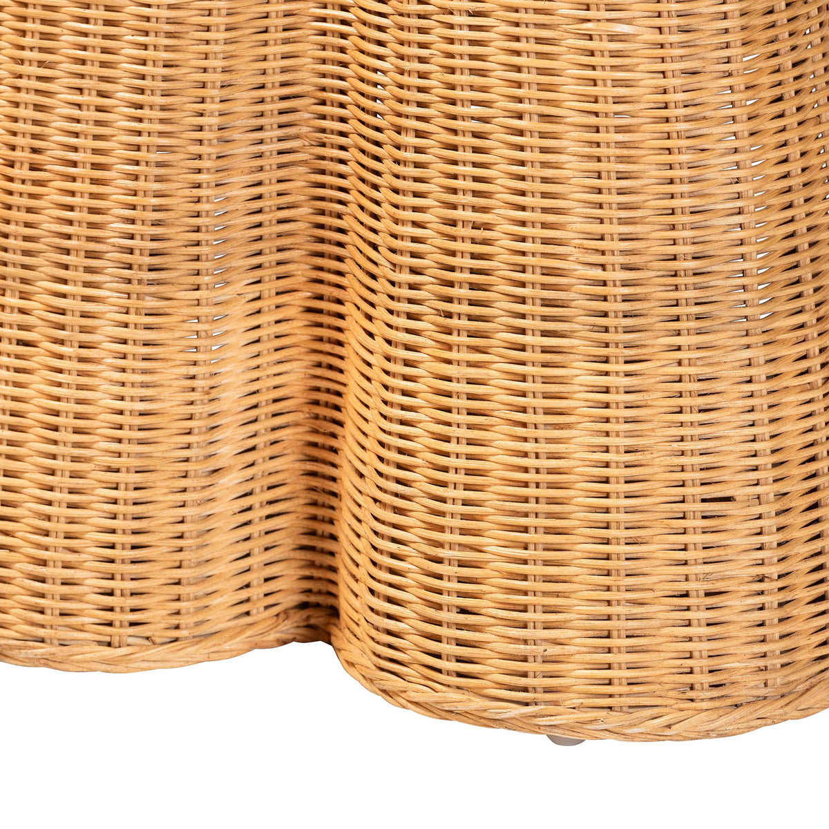 Bali & Pari Chica Scalloped Rattan Console Table