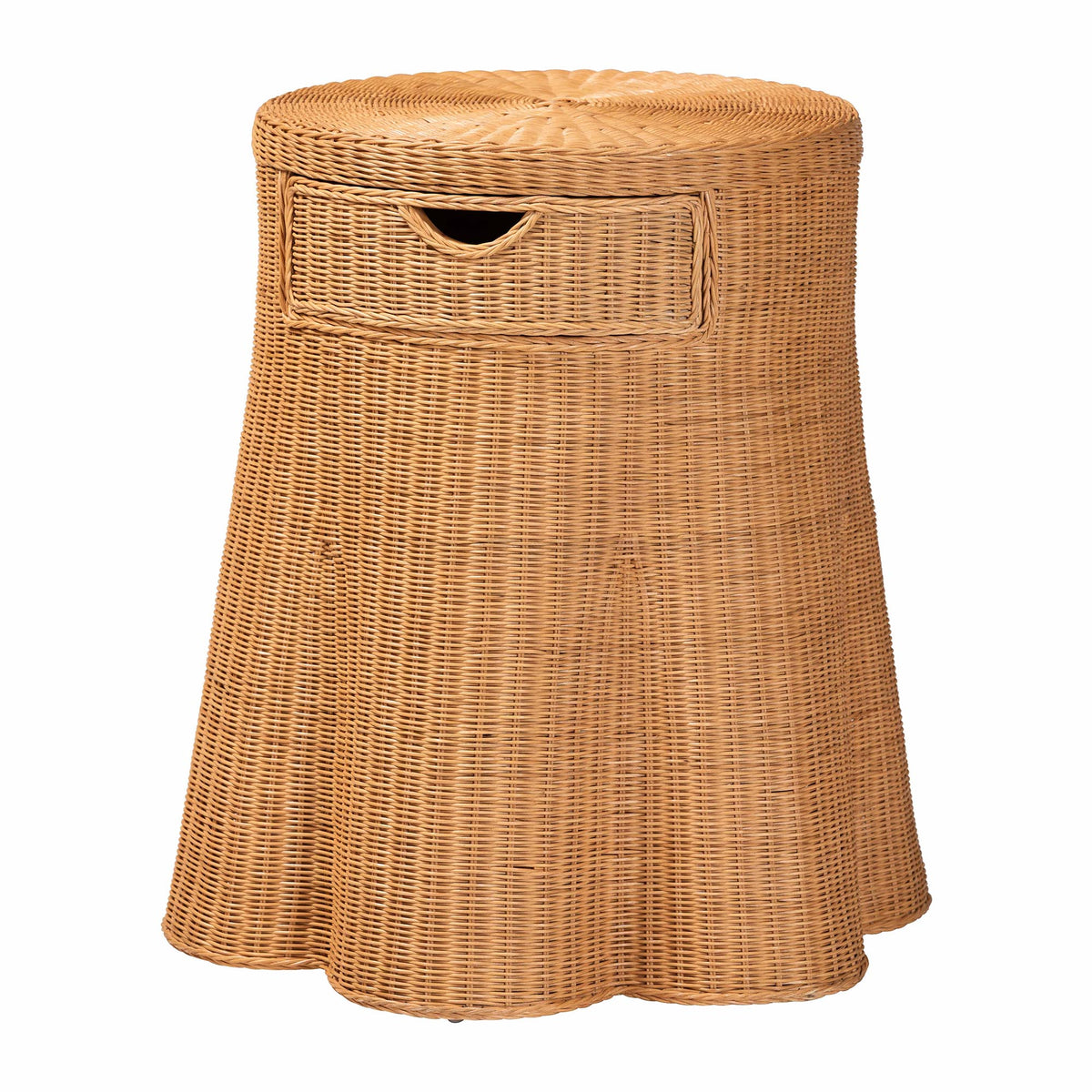 Bali & Pari Dayo Scalloped Rattan Console Table