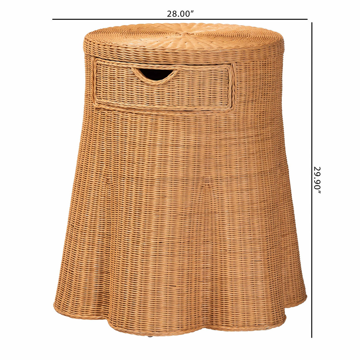 Bali & Pari Dayo Scalloped Rattan Console Table