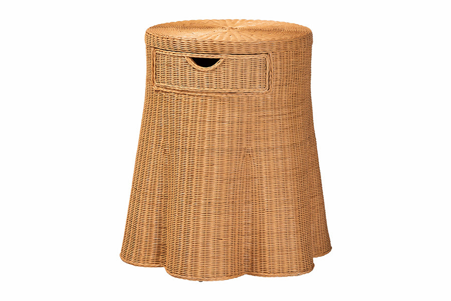 Bali & Pari Dayo Scalloped Rattan Console Table