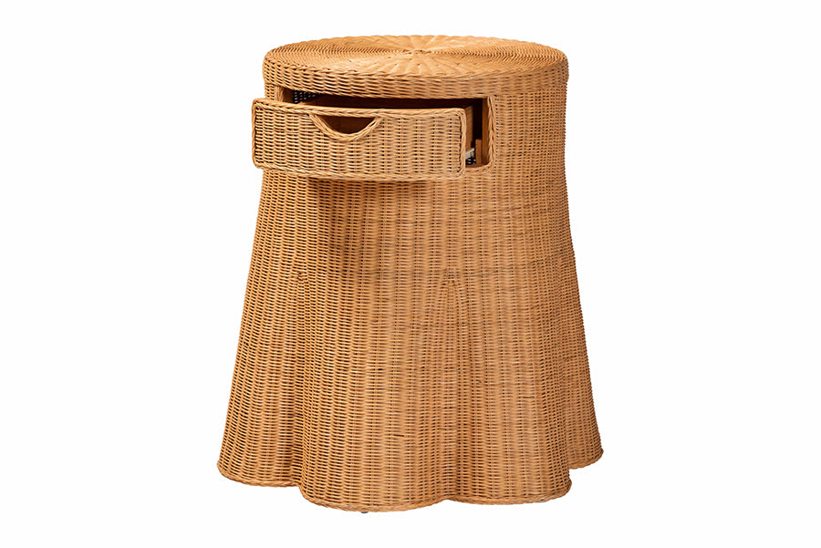 Bali & Pari Dayo Scalloped Rattan Console Table
