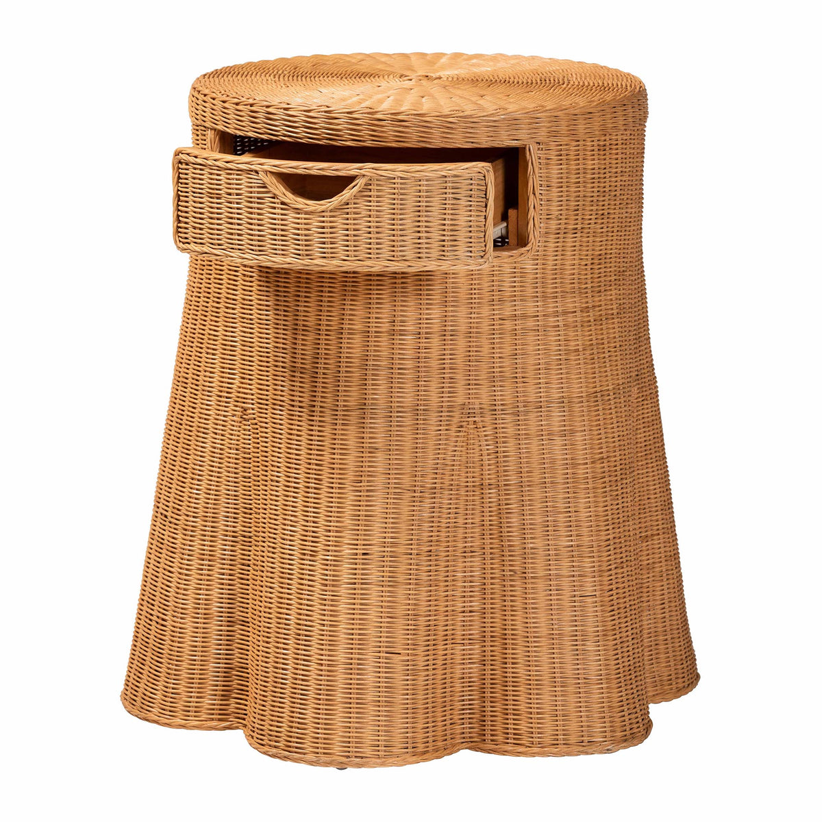 Bali & Pari Dayo Scalloped Rattan Console Table