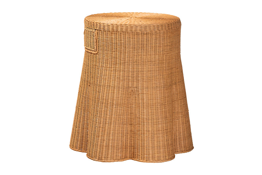 Bali & Pari Dayo Scalloped Rattan Console Table
