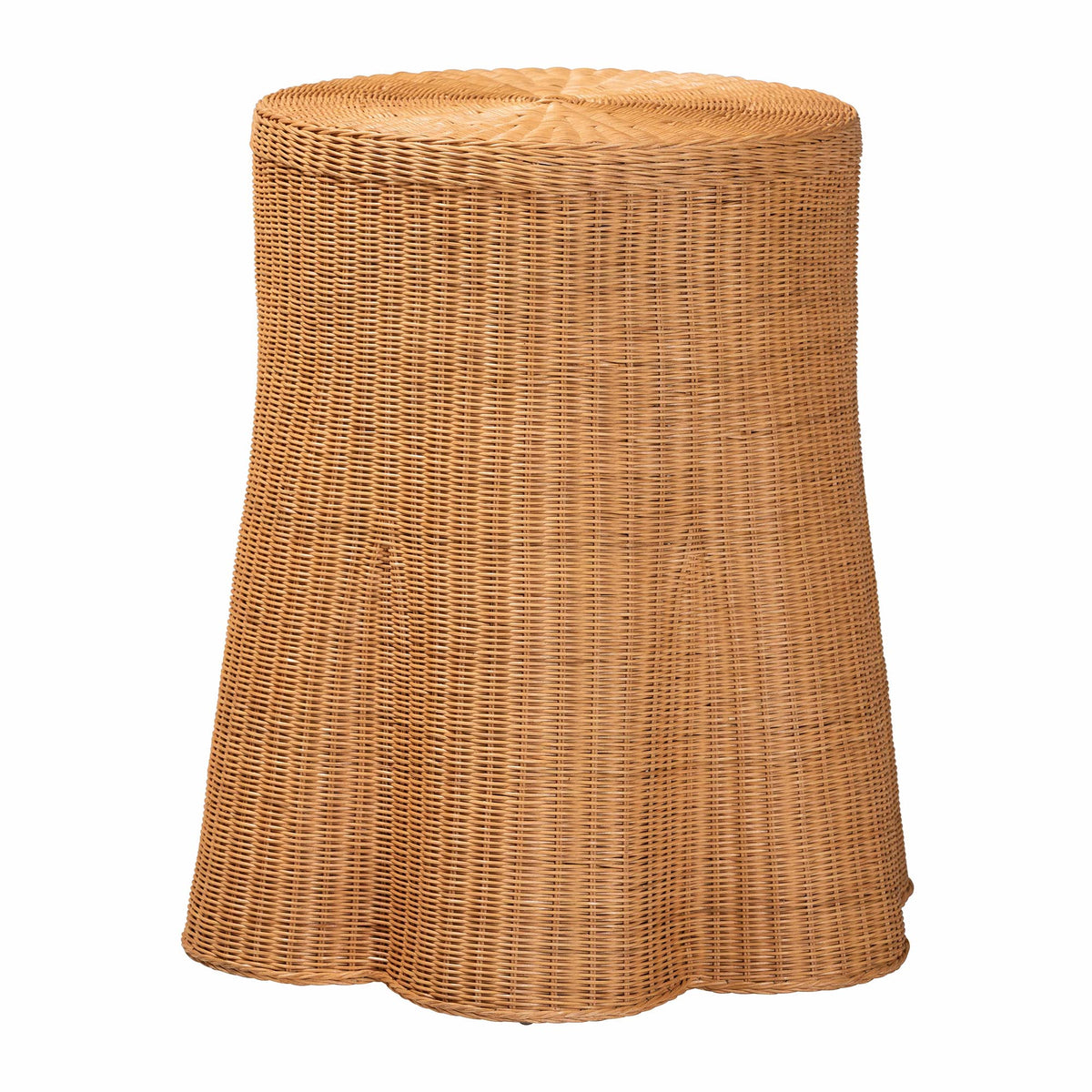 Bali & Pari Dayo Scalloped Rattan Console Table