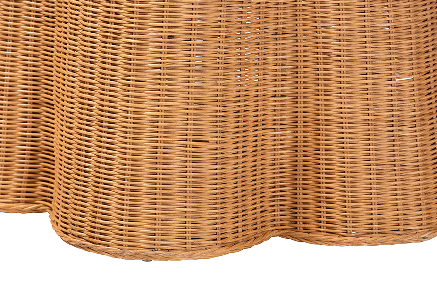 Bali & Pari Dayo Scalloped Rattan Console Table